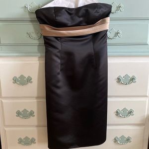 Levkoff satin strapless dress